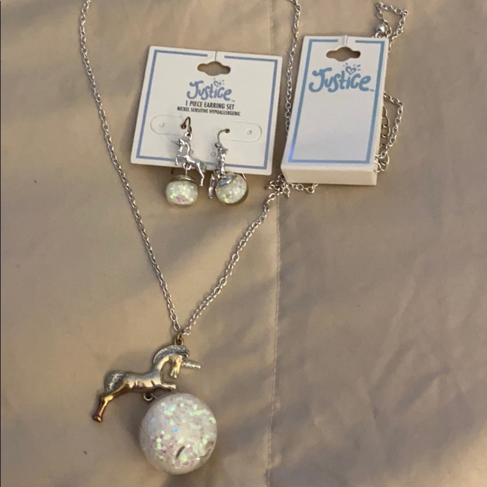 JUSTICE Unicorn jewelry set